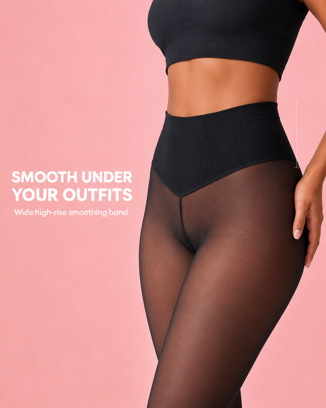 Sheer-look outer finish of MyFleecy fleece tights