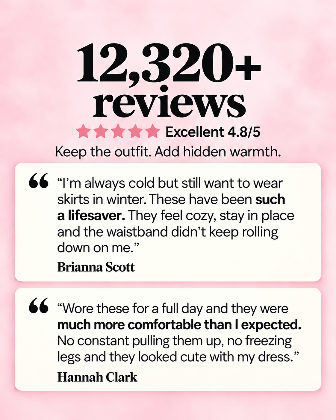 MyFleecy review graphic displaying a 4.8 out of 5 rating, 12,320+ reviews and customer comments on warmth and comfort